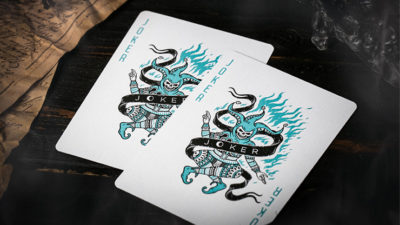 666 V4, Cyan Playing Cards by Riffle Shuffle - Image 4