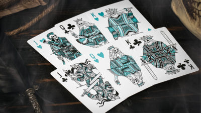 666 V4, Cyan Playing Cards by Riffle Shuffle - Image 5