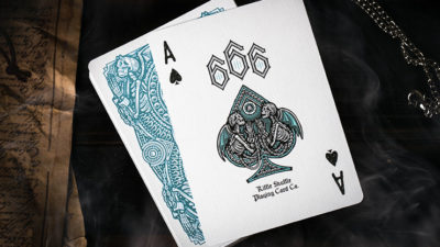 666 V4, Cyan Playing Cards by Riffle Shuffle - Image 6