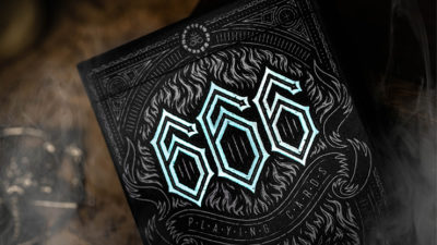 666 V4, Cyan Playing Cards by Riffle Shuffle