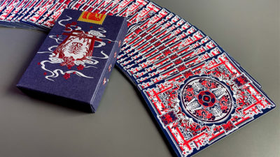 Sumi Kitsune Myth Maker, Blue/Red Craft Letterpressed Tuck Playing Cards by Card Experiment - Image 2