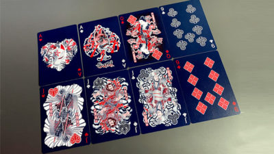Sumi Kitsune Myth Maker, Blue/Red Craft Letterpressed Tuck Playing Cards by Card Experiment - Image 3