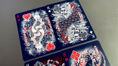 Sumi Kitsune Myth Maker, Blue/Red Craft Letterpressed Tuck Playing Cards by Card Experiment - Image 5