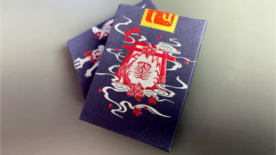 Sumi Kitsune Myth Maker, Blue/Red Craft Letterpressed Tuck Playing Cards by Card Experiment - Image 6