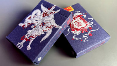 Sumi Kitsune Myth Maker, Blue/Red Craft Letterpressed Tuck Playing Cards by Card Experiment