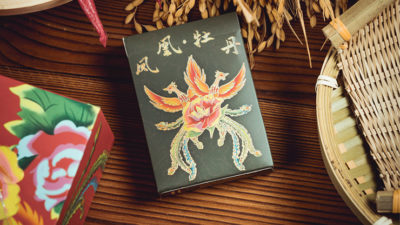 Phoenix and Peony, Green Playing Cards by Bacon Card Magic Company