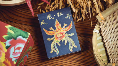 Phoenix and Peony, Blue Playing Cards by Bacon Card Magic Company