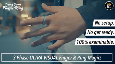 Hanson Chien Presents Crazy Sam's Finger Ring SILVER / EXTRA LARGE, Gimmick and Online Instructions by Sam Huang - Image 2