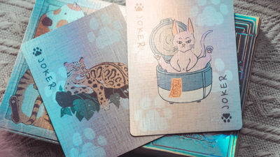 Holographic Naughty Dog and Liquid Cat Set Playing Cards by 808 Magic and Bacon Card Magic - Image 4