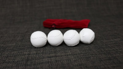 Set of 4 Leather Balls for Cups and Balls, White and White by Leo Smetsers - Image 2