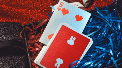 Limited Holographic Edition Surprise Deck V5, Red Playing cards by Bacon Card Magic Company - Image 5