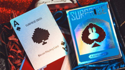 Limited Holographic Edition Surprise Deck V5, Blue Playing cards by Bacon Card Magic Company - Image 2