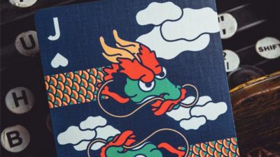 The Dragon, Blue Gilded Playing Cards - Image 4