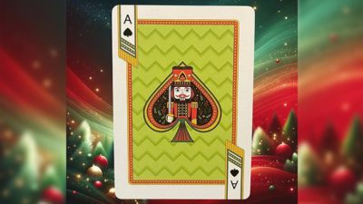 Bicycle Nutcracker, Green Gilded Playing Cards - Image 2