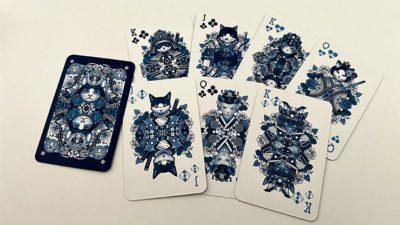 Neko Samurai, Mini Blue Playing Cards - Image 3
