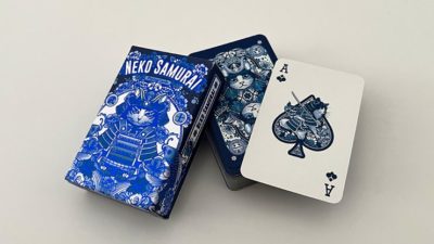 Neko Samurai, Mini Blue Playing Cards - Image 6