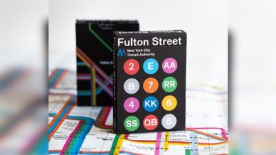 BLACK EDITION FULTON STREET MTA PLAYING CARDS, 1972 VIGNELLI MAP EDITION