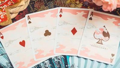 The Great Wave off Kanagawa V3, Autumn Maple / Peachy Pink Playing Cards - Image 3