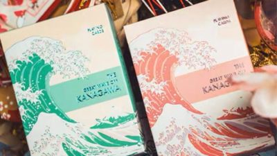 The Great Wave off Kanagawa V3, Autumn Maple / Peachy Pink Playing Cards - Image 6