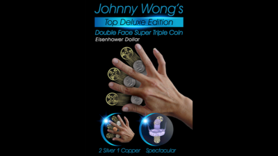 Johnny Wong's Double Face Super Triple Coin, Eisenhower Dollar Size by Johnny Wong